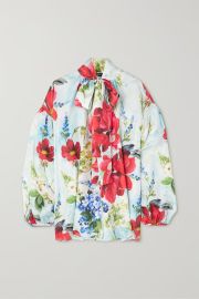 Floral-print silk-habotai blouse at Net a Porter